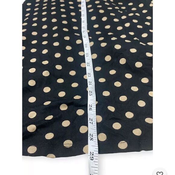 Comfy USA Polka Dot Dress Womens S Cold Shoulder Black Tan Swing Dress Soft USA - Picture 3 of 6